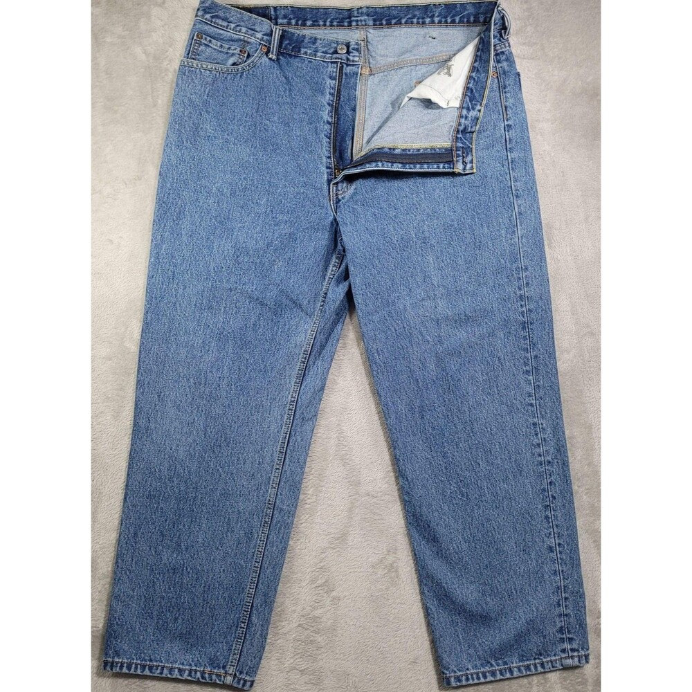 Levi's 550 Jeans Mens 42x30 Blue Med Wash Relaxed Tapered Zip Fly Denim Cotton